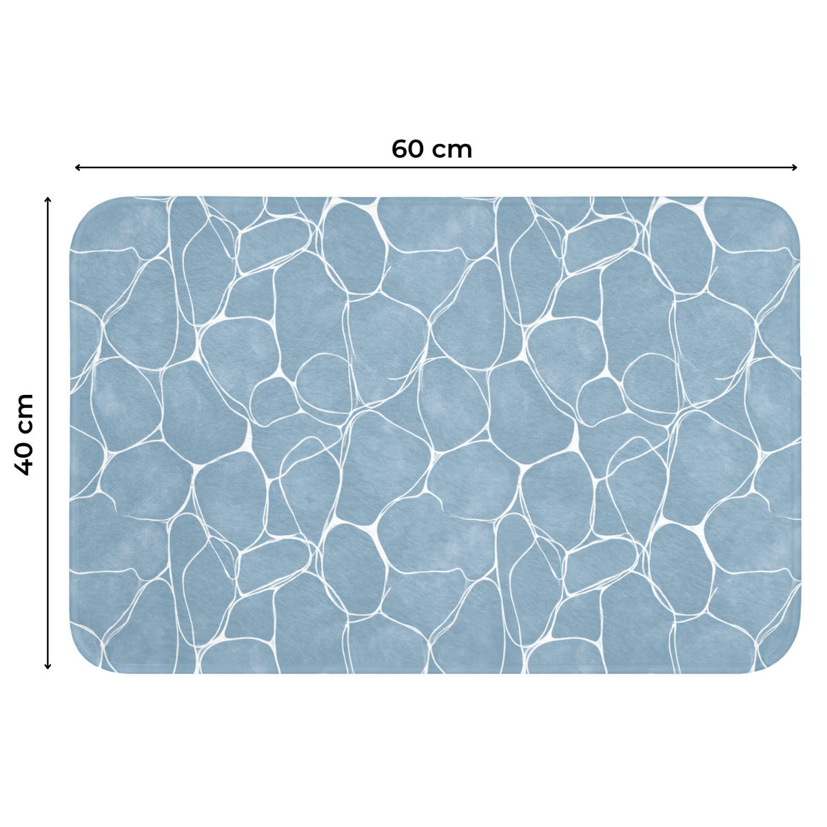 WC PŘEDLOŽKA Organic - vzor - modrá 60x40 cm - světle modrá, textil/plast (60/1cm) - OnlyWow