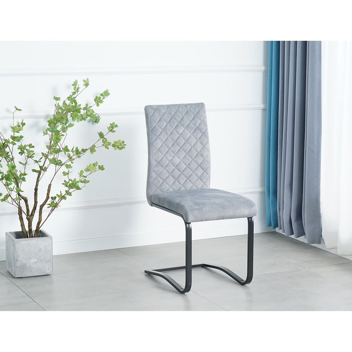 FREISCHWINGER - 2er-Set - Grau, Textil/Metall (41/94/54cm) - home24