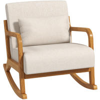 SCHWINGSTUHL mit Armlehnen und Holzgestell in Cremeweiß 64,5/92/81,5 cm - Creme, Holz (92/81.5/64.5cm) - BEAOK