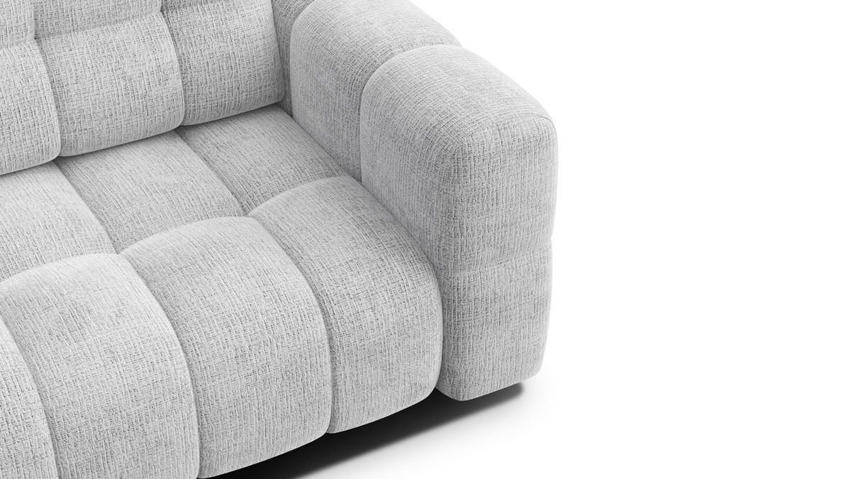 SOFA CLOUDI 2,5-Sitzer, hellgrau - Hellgrau/Schwarz, Holz/Textil (211/89/104cm) - Courtois Laville