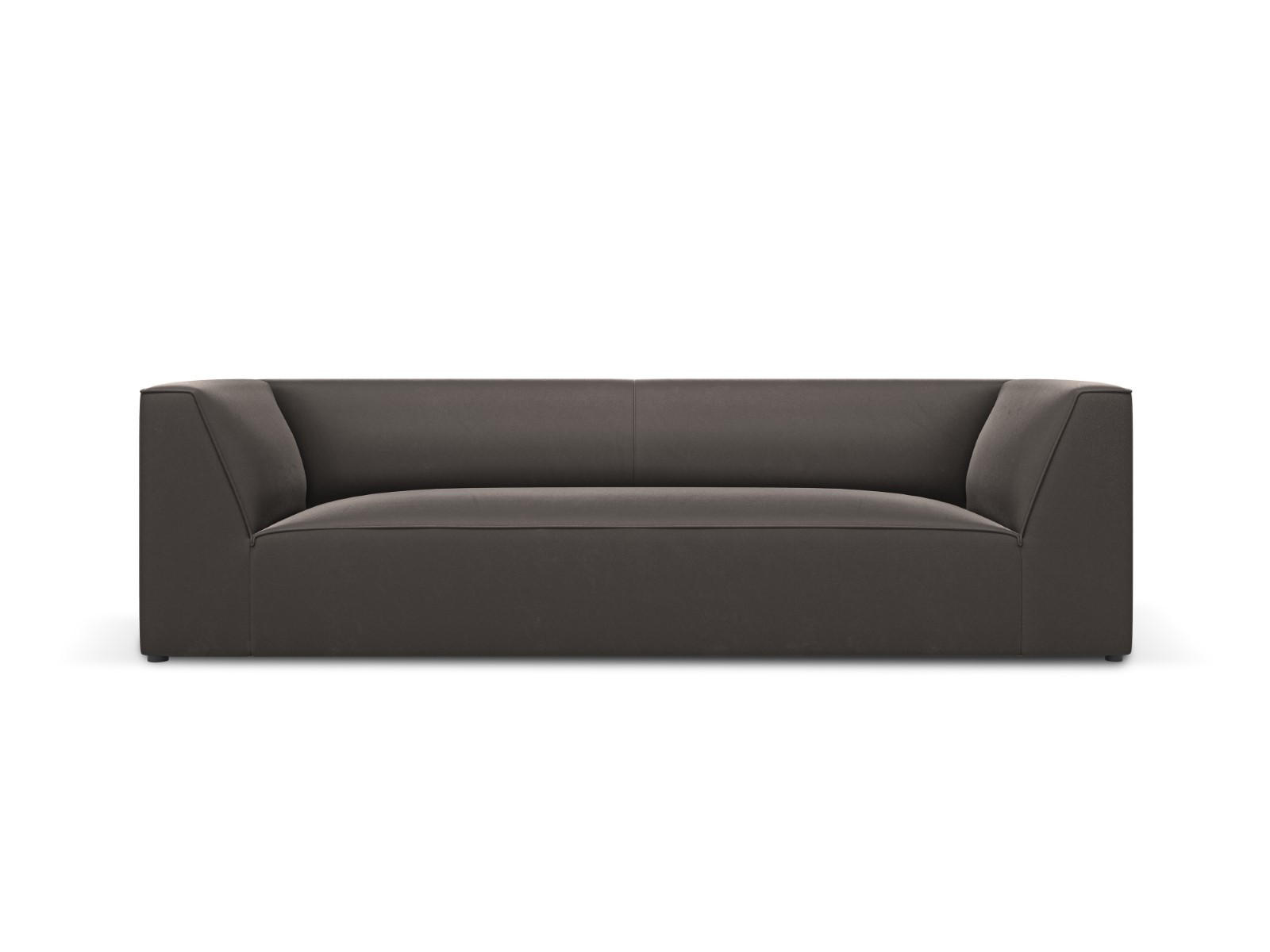 SOFA Ruby aus Samt dunkelgrau 3 Sitzplätze - Dunkelgrau, Textil (93/69/232cm) - Micadoni