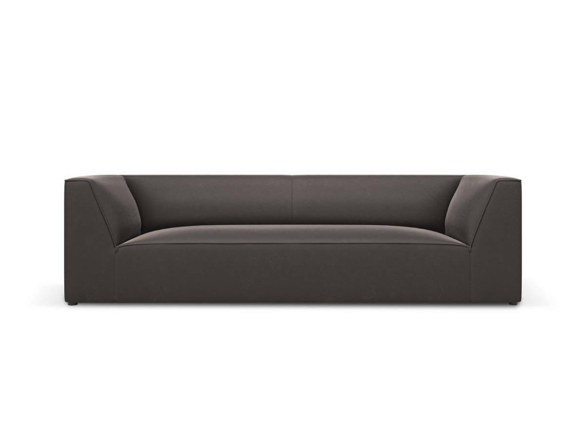 SOFA Ruby aus Samt dunkelgrau 3 Sitzplätze - Dunkelgrau, Textil (93/69/232cm) - Micadoni