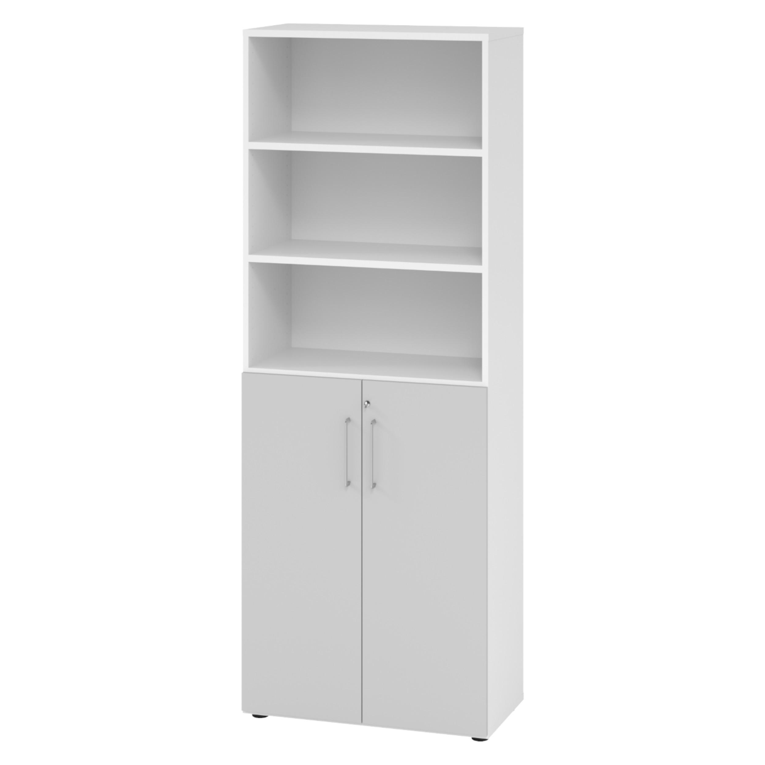 bümö Kombischrank Weiß, Grau 80x215.6x42 cm