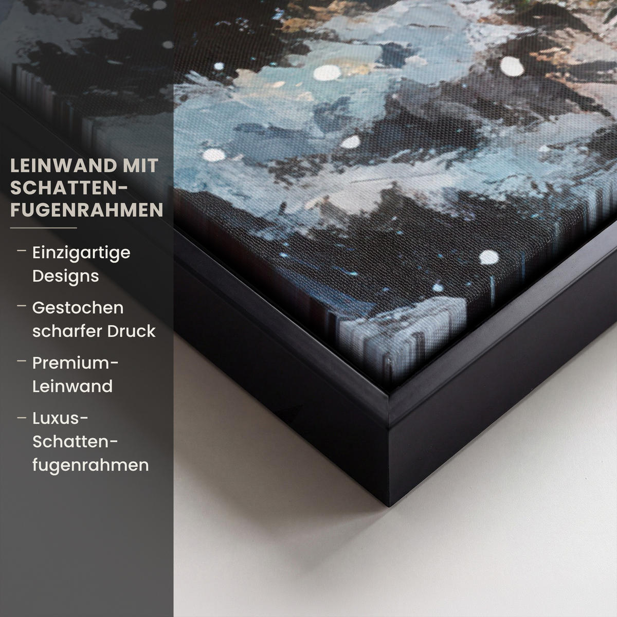 LEINWAND Bilder mit Rahmen - Weihnachtsdorf - Häuser - Schnee - Weihnachten - 60x40 - Sandfarben, Textil (60/40cm) - MuchoWow