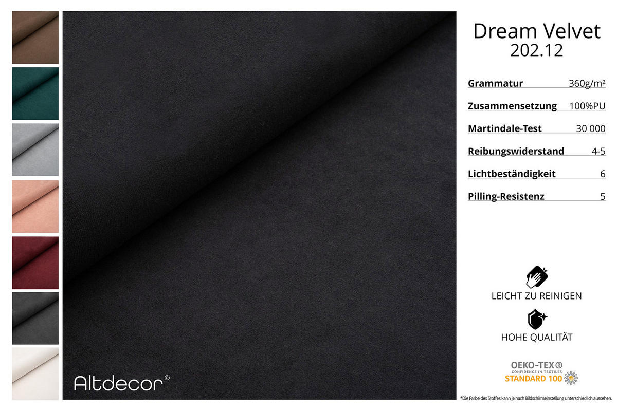 WOHNLANDSCHAFT mit Schlaffunktion und Bettkasten ONESK-U-v1 317x177x72 Schwarz Velours - Schwarz, Holzwerkstoff/Kunststoff (317/72/177cm) - ALTDECOR