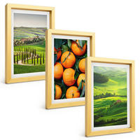 BILDER SET 3er Set - 20x30 cm Goldrahmen - Italienische Landschaft mit Orangen - Goldfarben, Kunststoff (20/30cm) - TULUP