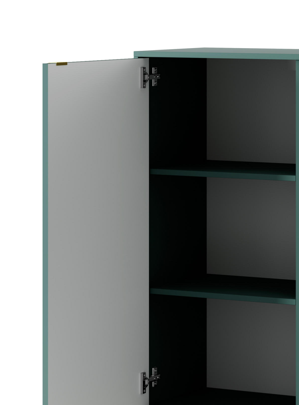 HOCHKOMMODE NOVA Geriffelt, 2-Türen, KOMMODE Schwarz, Goldfüße 104x39x cm Labrador - Türkis/Goldfarben, Holzwerkstoff/Kunststoff (104/125/39cm) - DomoHome