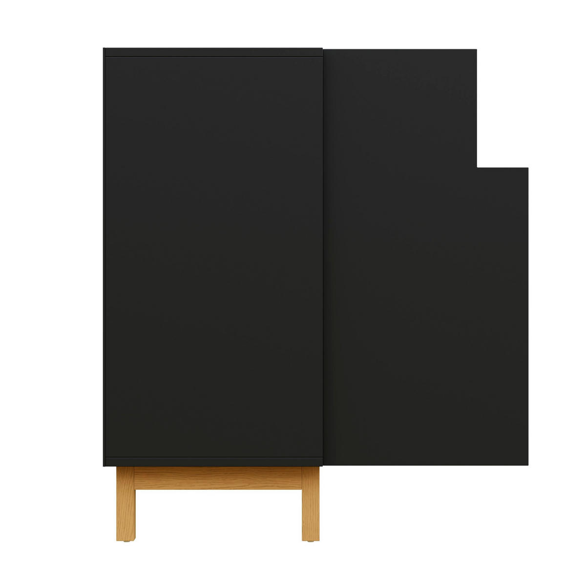 SIDEBOARD aus Spanplatte 120,5x42x96 cm Schwarz mit 3 Türen und offenem Mittelfach - Schwarz, Holzwerkstoff (120.5/96/42cm) - IVMEU