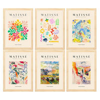 POSTER Set Mit 6 Illustrationen Von Henri Matisse Landschaften A3 Rahmen Aus Hellem Holz - Beige, Papier (29/3cm) - Nacnic