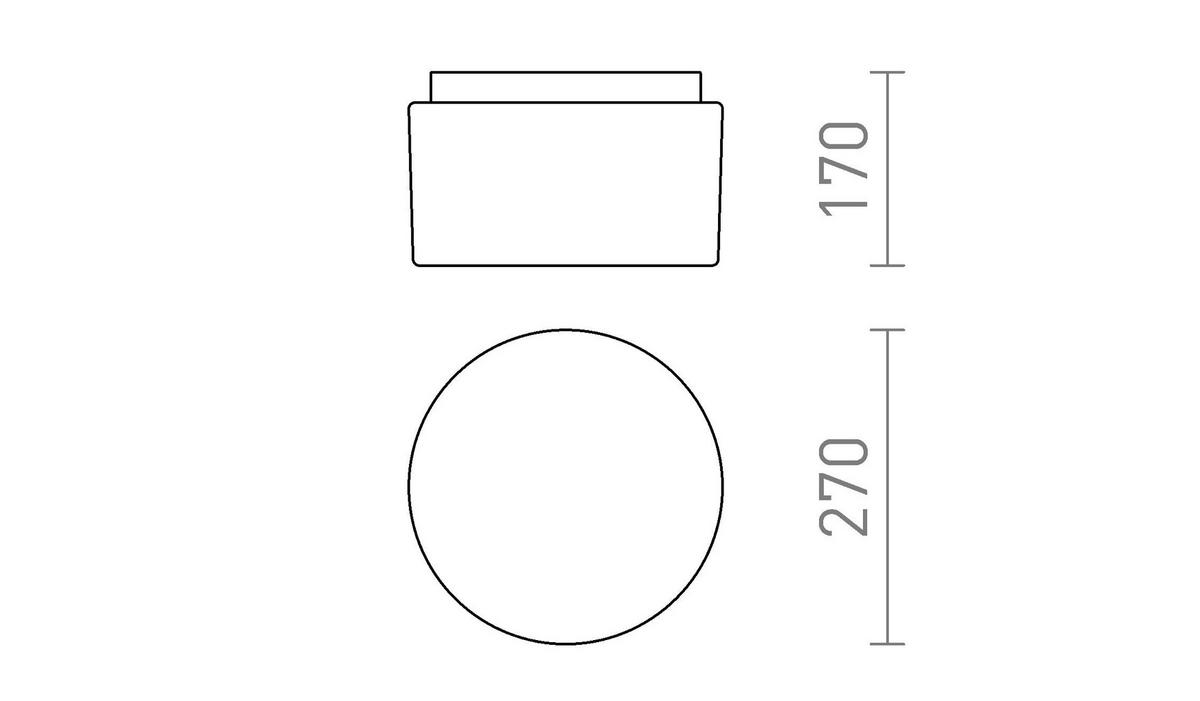 DECKENLEUCHTE ARANA R 27 Opalglas 15 W IP44 - Chromfarben, Glas (27/27/17cm) - Rendl