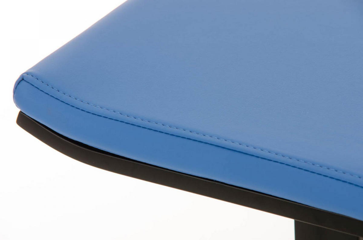 BARHOCKER Lederlook blau - Blau/Schwarz, Textil/Metall (39/78/42cm) - CLP