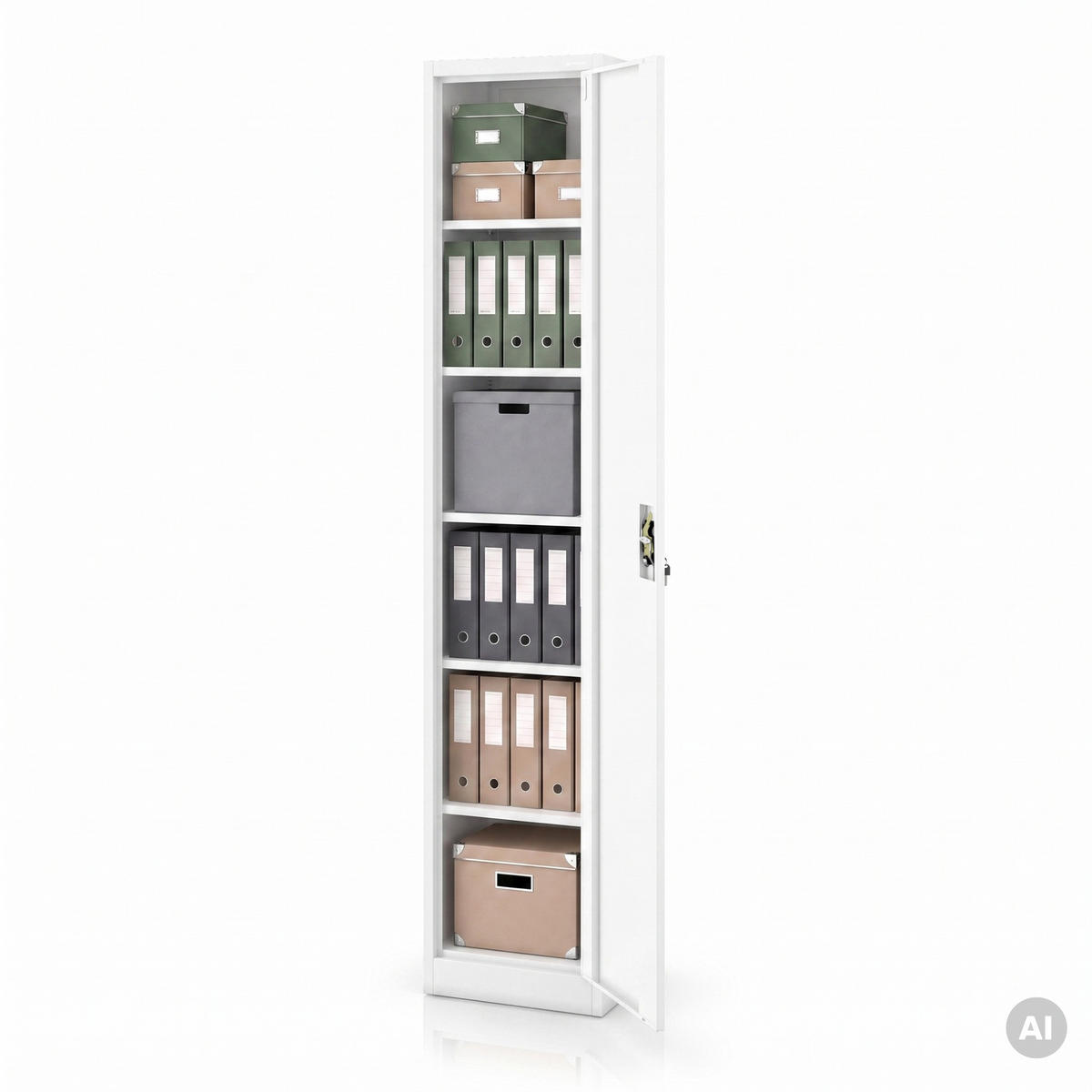 AKTENSCHRANK ALEX 220 - Weiß, Metall (45/220/40cm) - Jan Nowak