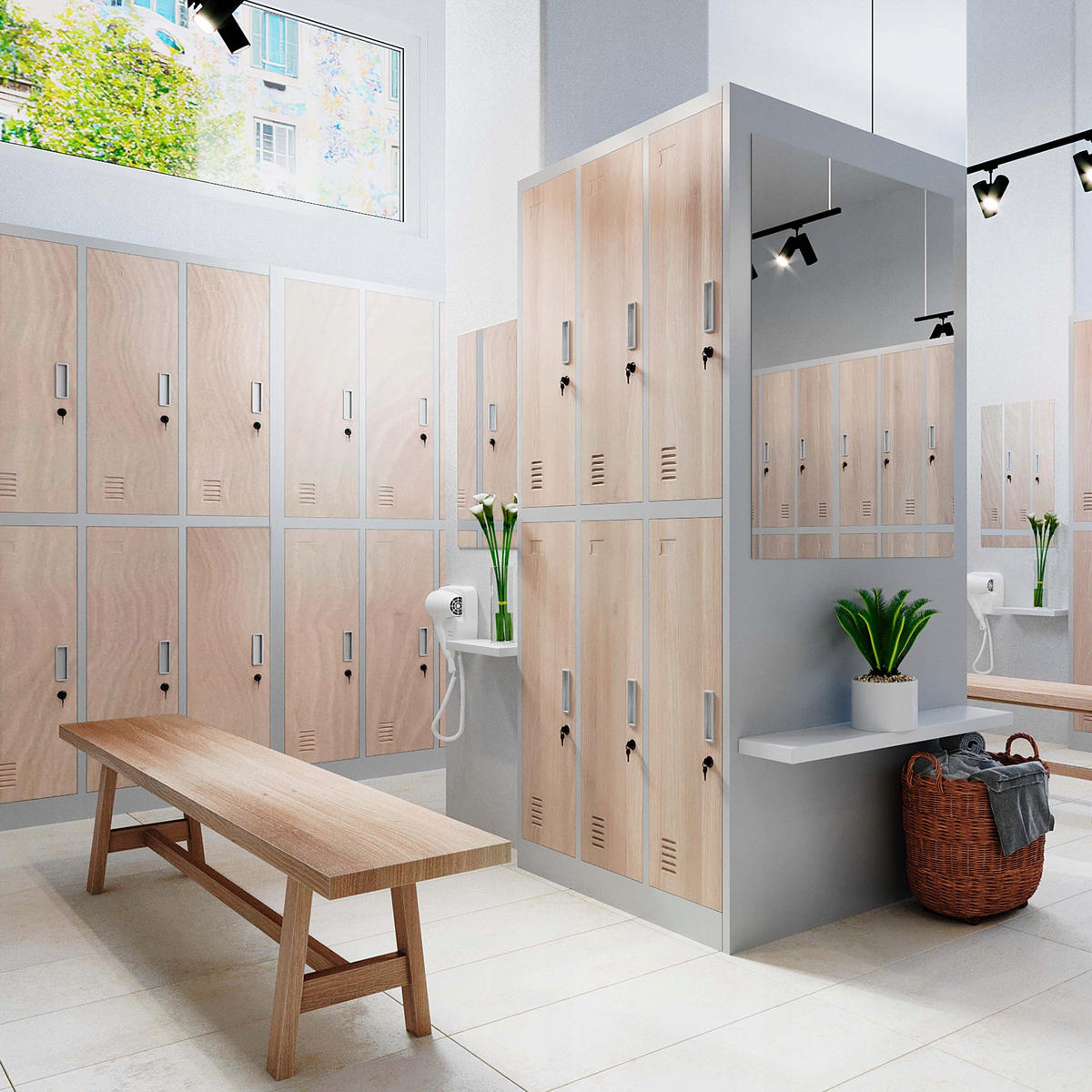 SCHLIESSFACHSCHRANK IGOR - Beige/Weiß, Metall (90/185/45cm) - Jan Nowak