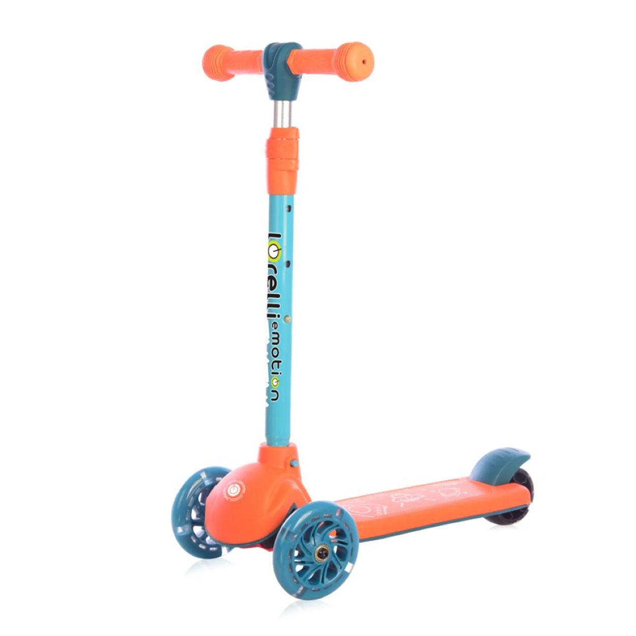 KINDERROLLER Tamtam 3 Räder orange höhenverstellbar, Leuchträder, Fußbremse - Orange, Metall (52/26/77cm) - Lorelli