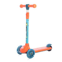 KINDERROLLER Tamtam 3 Räder orange höhenverstellbar, Leuchträder, Fußbremse - Orange, Metall (52/26/77cm) - Lorelli