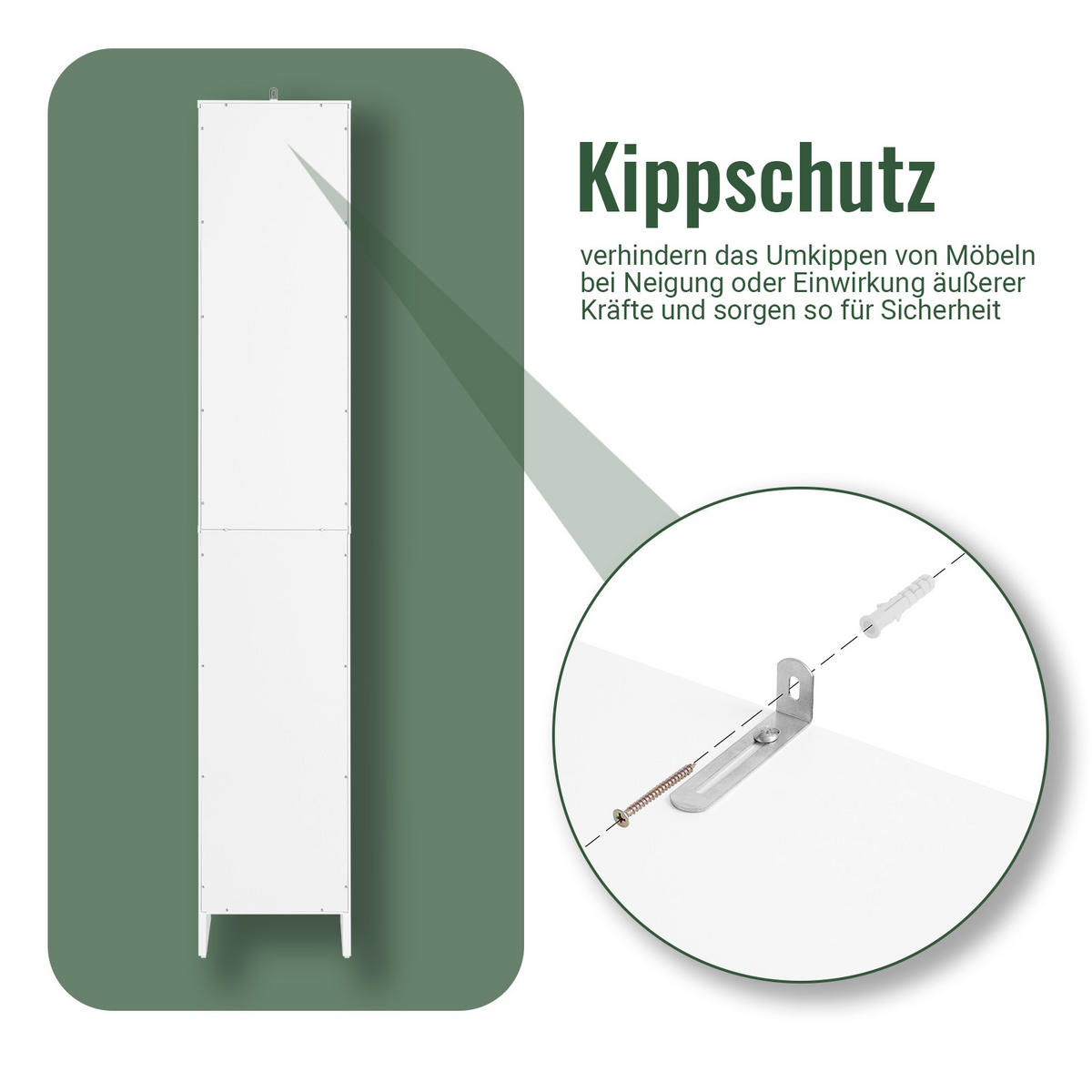HOCHSCHRANK Weiß - Weiß, Holzwerkstoff (30/170/30cm) - SoBuy