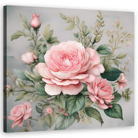 WANDBILD rose shabby chic blumen - Pink, Textil (50/50cm) - Feeby