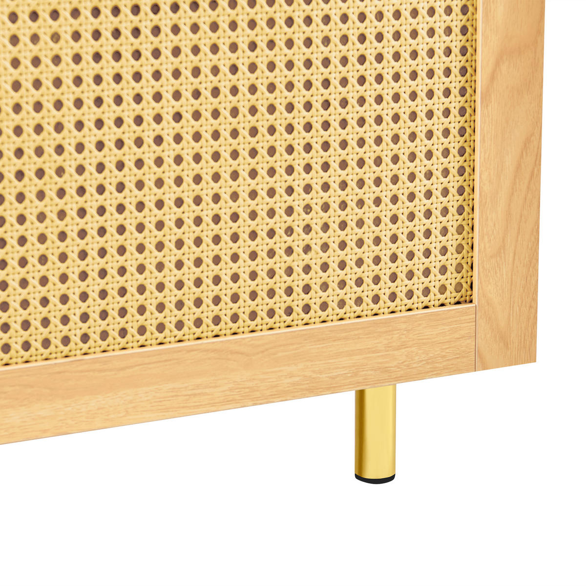 KOMODA ratan přírodní dřevo 120 cm, 2 dvířka - přírodní, kompozitní dřevo (120/63/40cm) - Urban Meuble