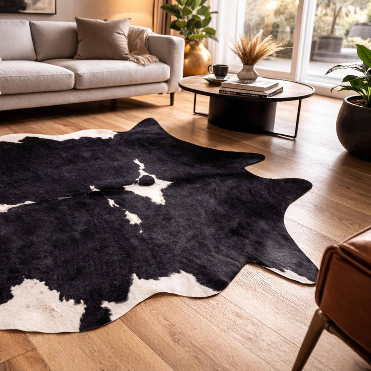TEPPICH 155 x 190 cm, Schwarz - Schwarz, Textil (190/155cm) - Oviala