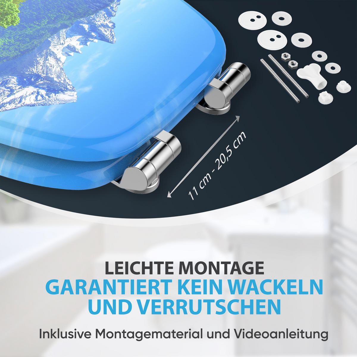 WC-SITZ mit Absenkautomatik Alpen - Grün, Holzwerkstoff (38/6/47cm) - Sanilo