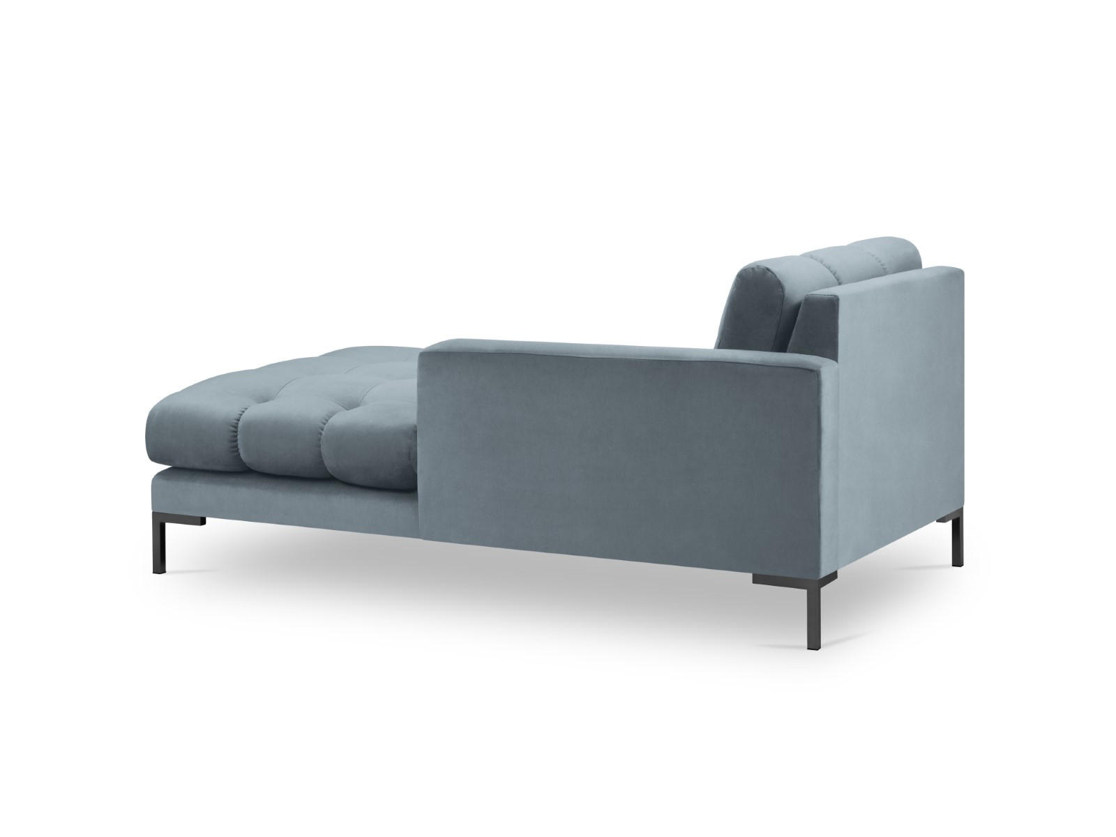 CHAISELONGUE rechts Mamaia aus Samt hellblau - Hellblau, Textil (102/75/185cm) - Micadoni