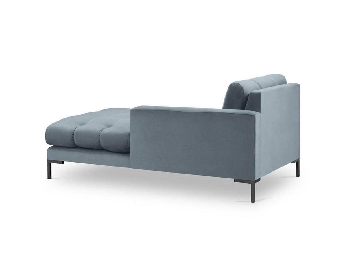 CHAISELONGUE rechts Mamaia aus Samt hellblau - Hellblau, Textil (102/75/185cm) - Micadoni