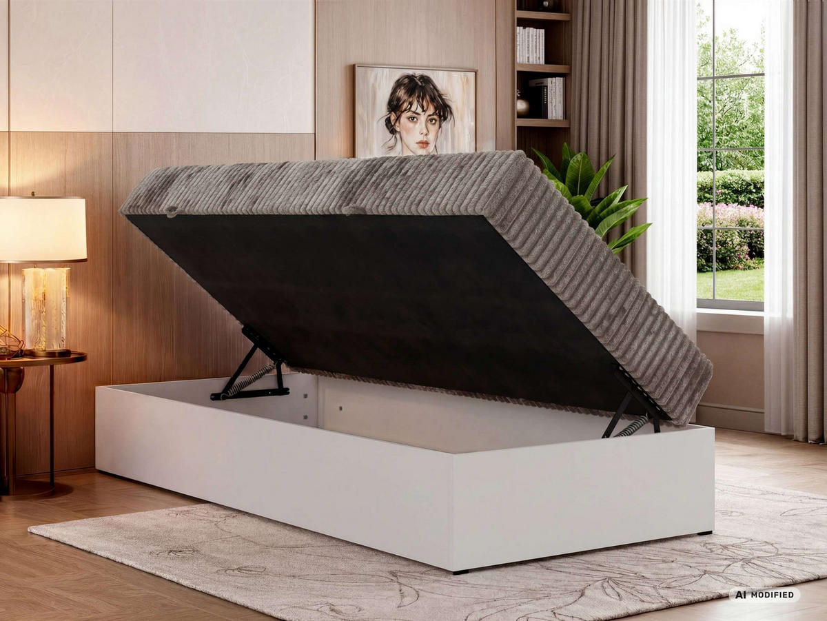 AMERICKÁ POSTEĽ TRAVIT ZERO 90 90/200 - Svetlohnedá Manšester - Topper Visco - H4 (tvrdý) - svetlohnedá/čierna, textil/plast (90/200cm) - MKS