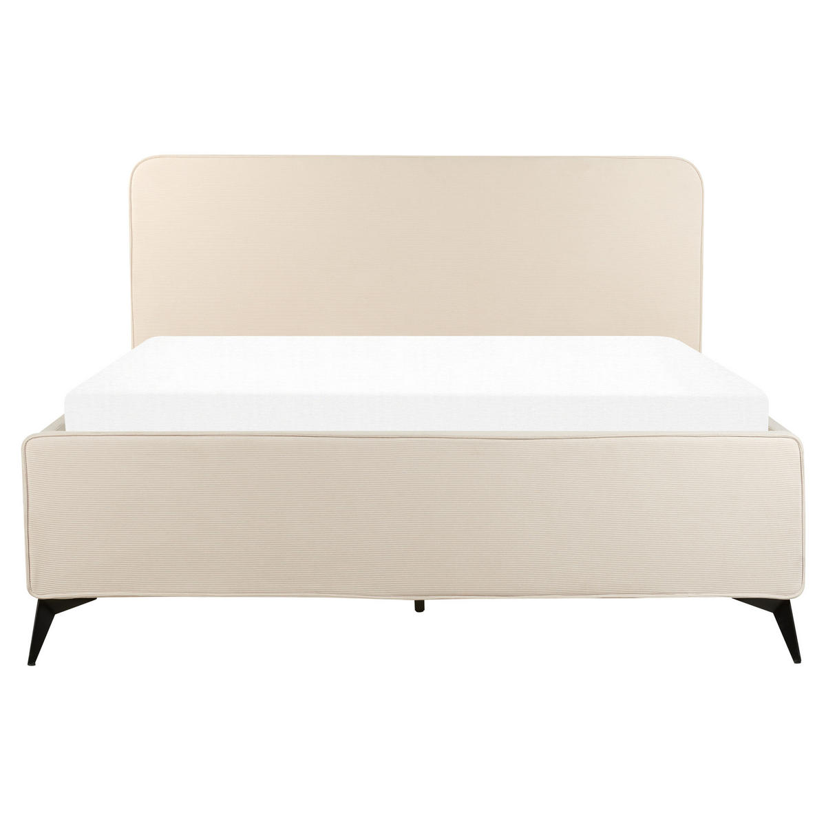 POLSTERBETT mit Lattenrost 160x200 cm Beige Valognes - Beige, Textil (160/200cm) - Beliani