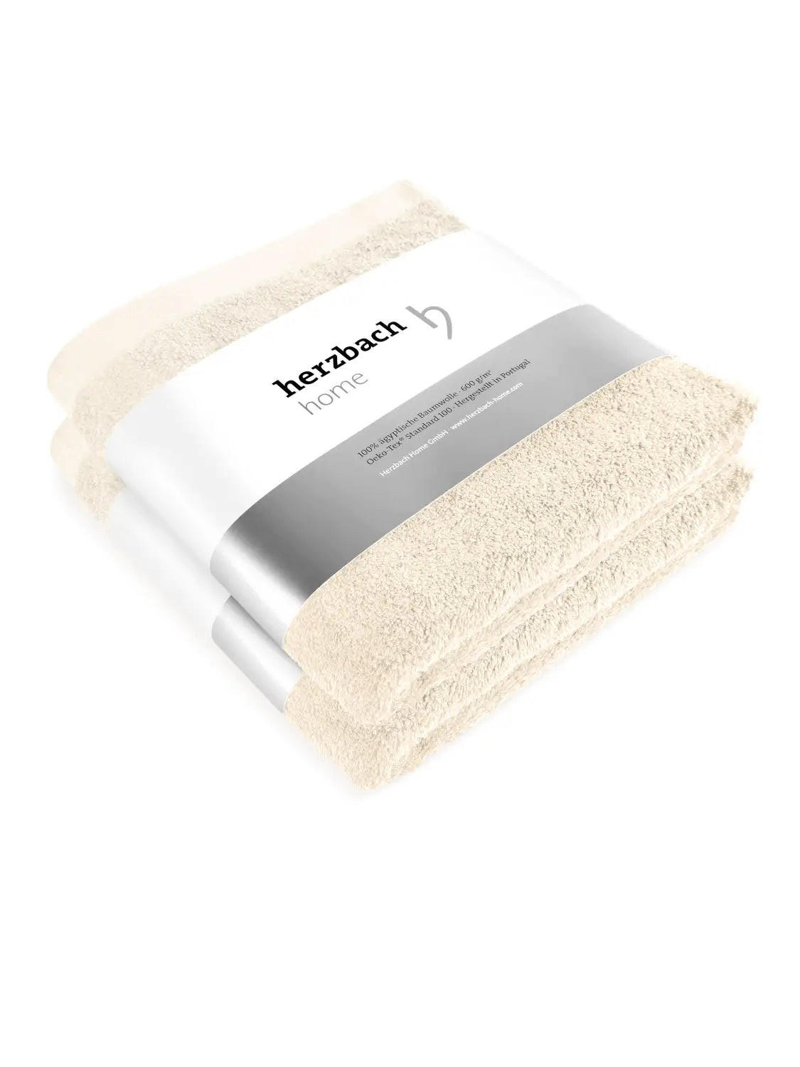HANDTUCH 2er Set Pura Creme - Creme, Textil (50/100cm) - Herzbach Home