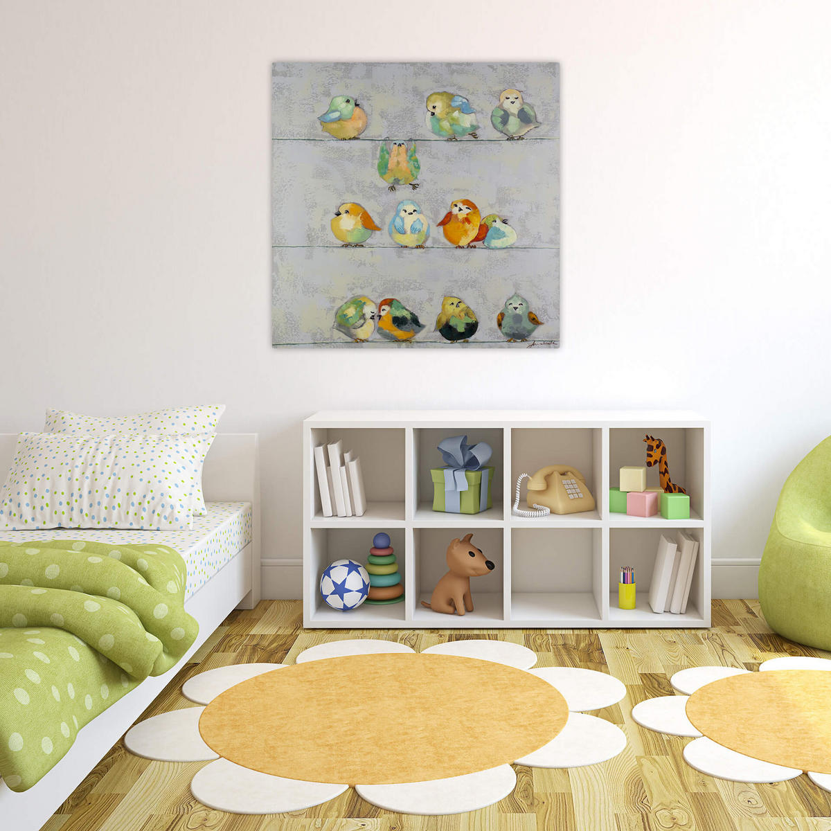 OLEJOMAĽBA 80/80 cm, Zvieratá - sivá, drevo/textil (80/80cm) - KUNSTLOFT