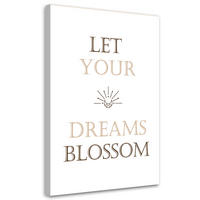 WANDBILD zitat lass deinen traum erblühen - Beige, Textil (40/60cm) - Feeby