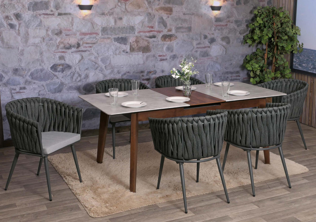 ESSZIMMERSTUHL Dunkelgrau, Hellgrau 6er-Set - Dunkelgrau/Hellgrau, Textil (61/82/57cm) - MCW