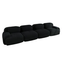 4-SITZER SOFA Cord Schwarz - Schwarz, Textil (388/75/103cm) - WISHDOR