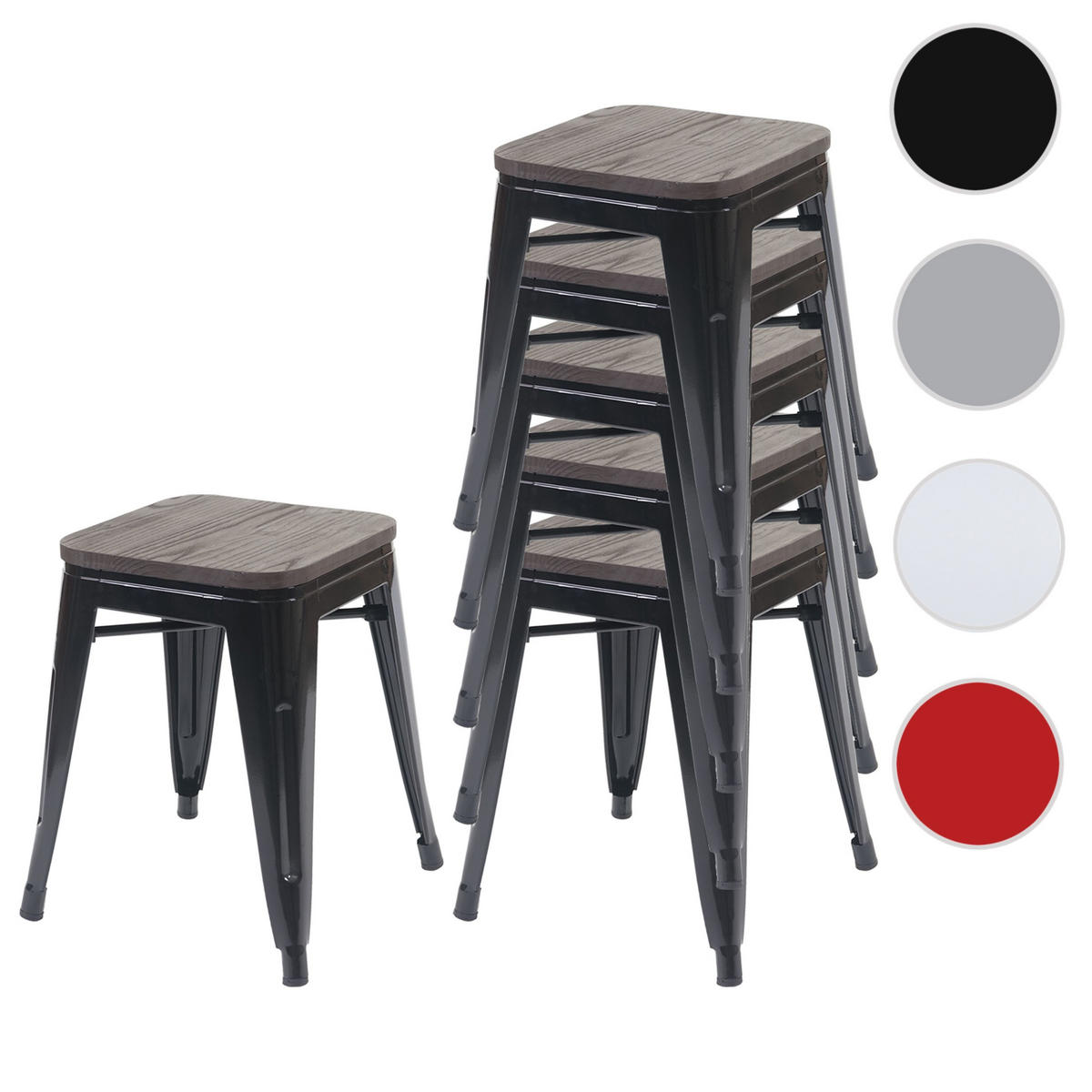 HOCKER HOLZ-SITZFLÄCHE Schwarz - Schwarz, Holz (39/45/39cm) - MCW