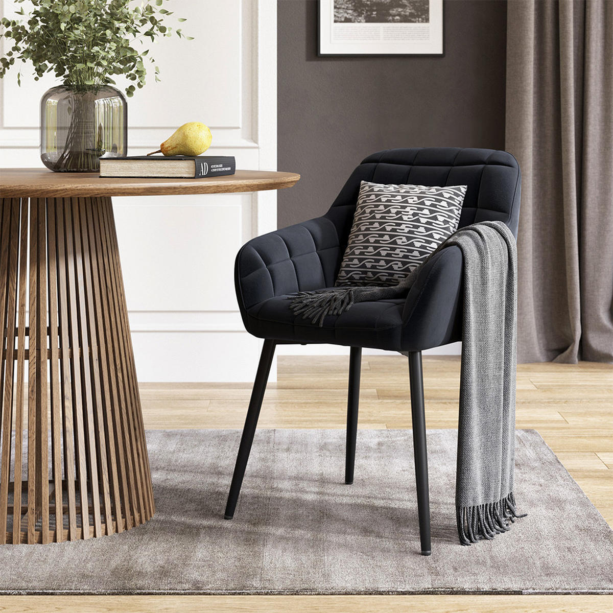 ŽIDLE JÍDELNY Relio Černá 53.5 x 55.5 cm - černá, textil (53.5/79/55.5cm) - Vicco