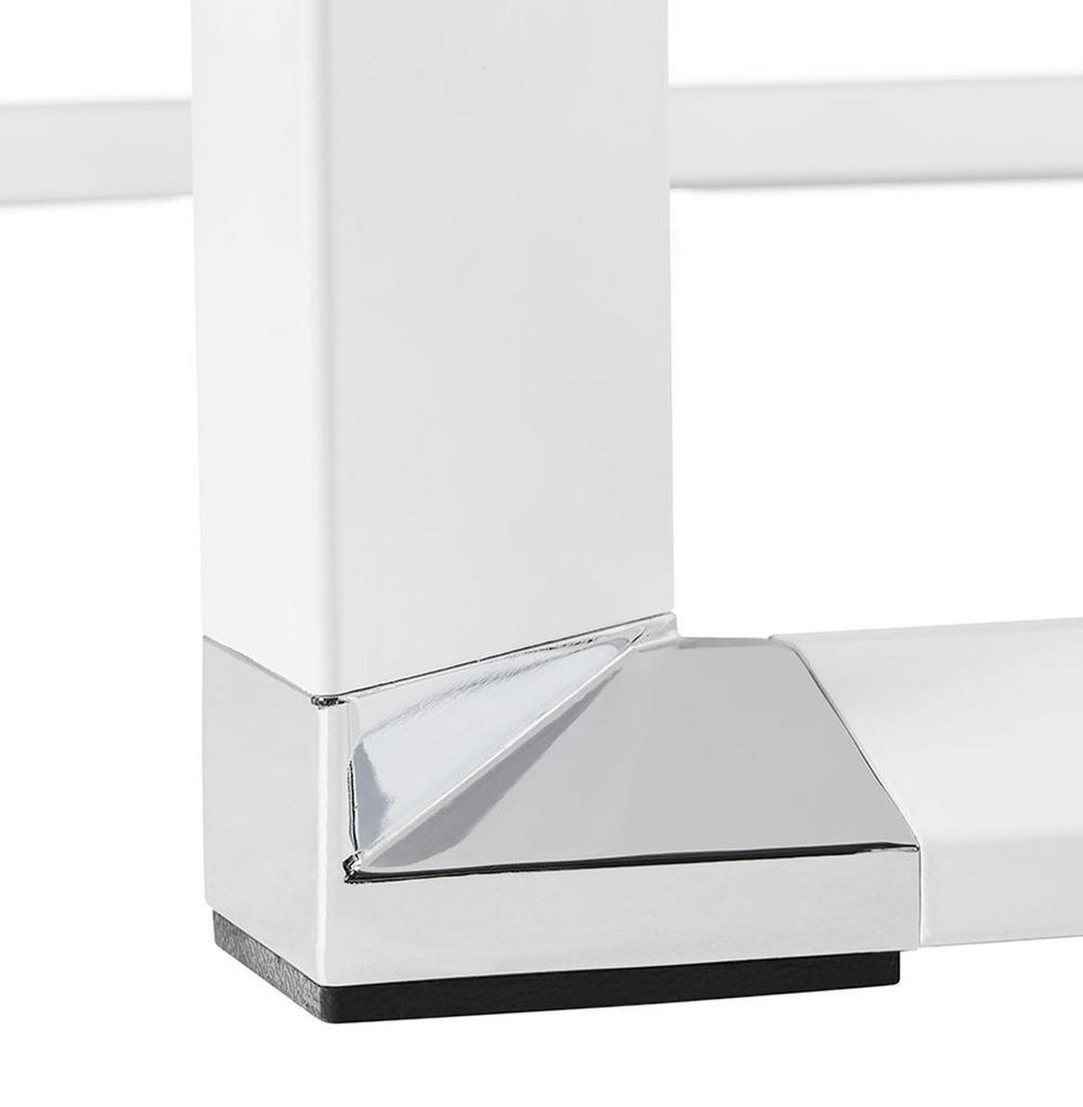 ECKSCHREIBTISCH Glas Metall Chromakzente Platzsparend KERIX, Weiß 200x200x74 cm - Weiß, Glas/Metall (200/200/74cm) - KADIMA DESIGN