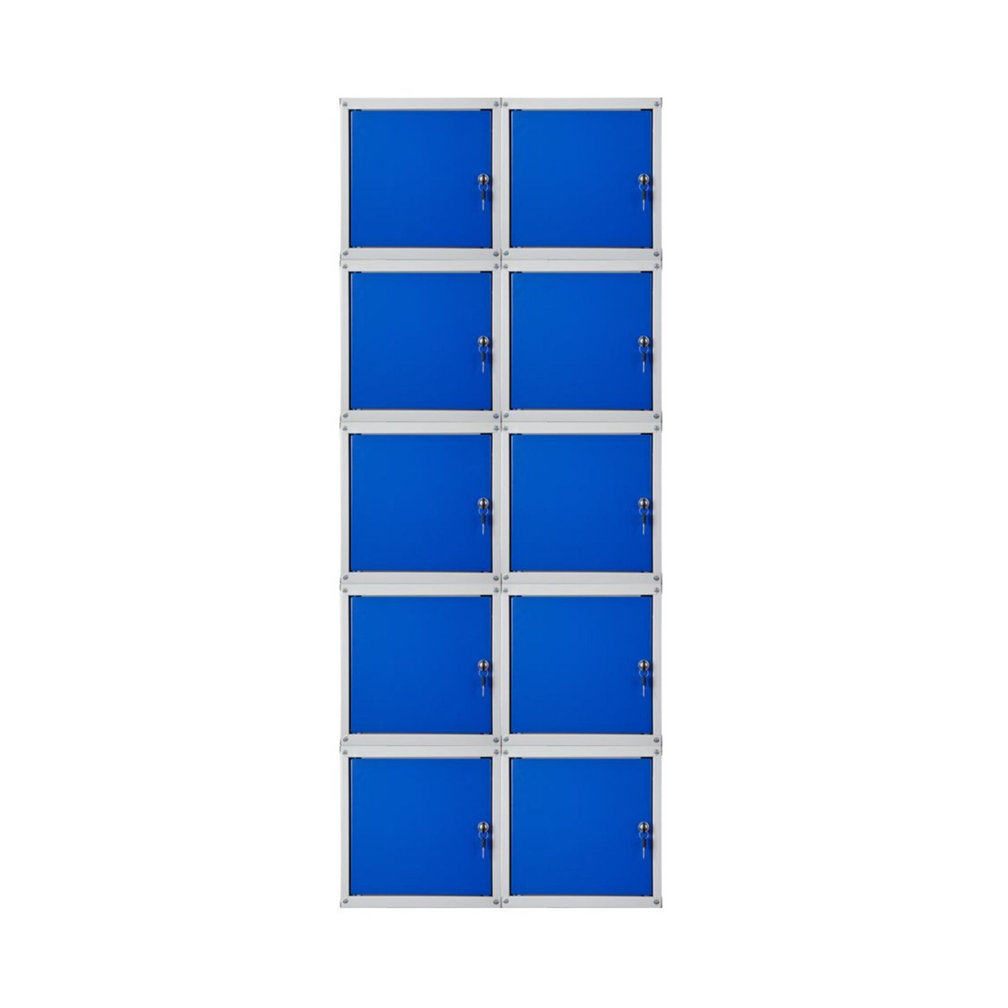 SCHLIESSFACHWÜRFEL Cubic 10er-Set 35x35x35 cm Grau-Blau - Blaugrau, Metall (70/175/35cm) - PROREGAL