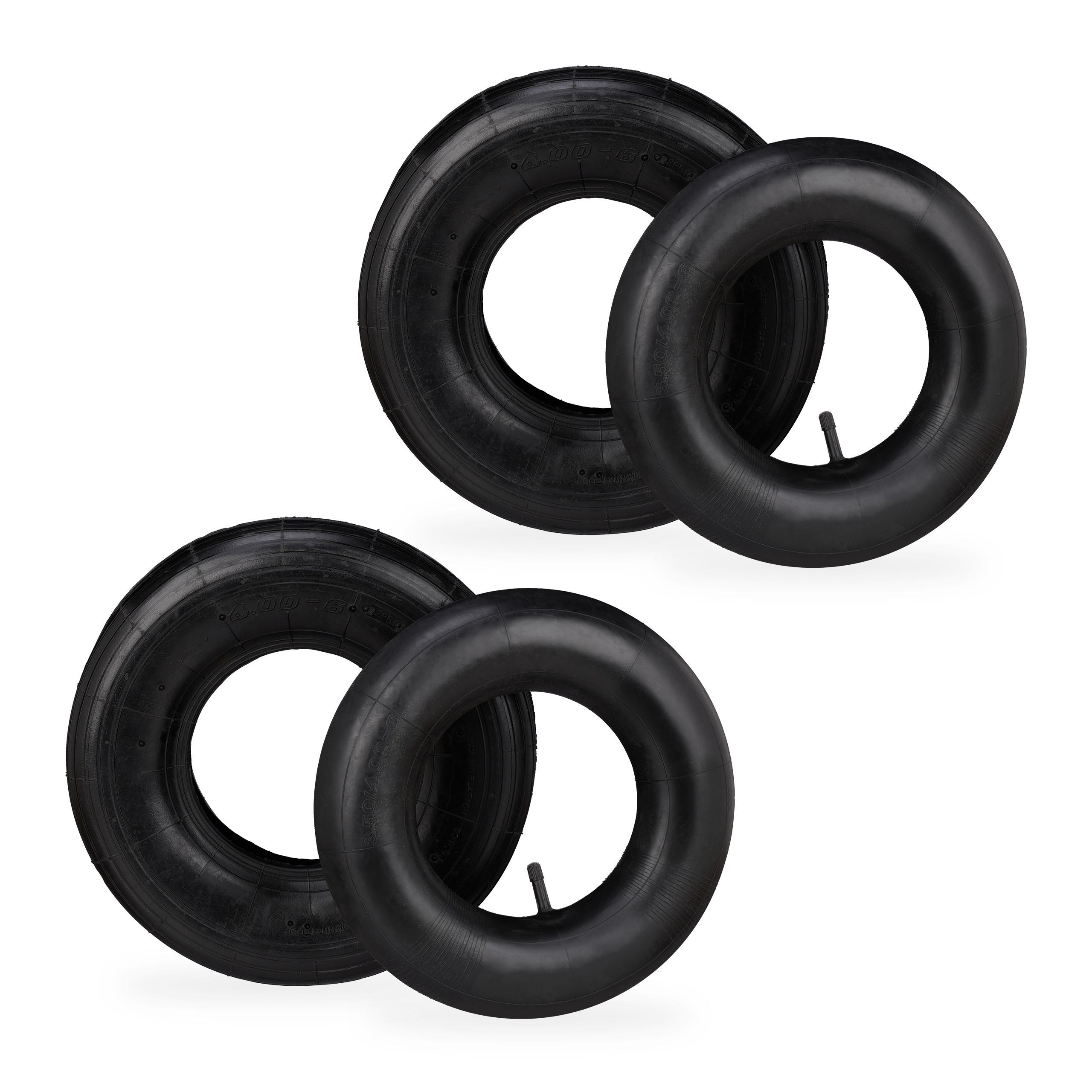ANVELOPĂ Negru 2-bucăți-Set cu cameră pentru roabă 4.00-6 inch