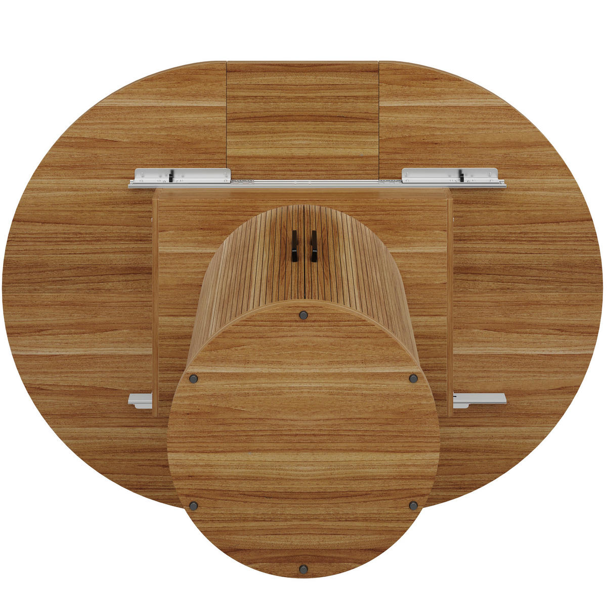 ESSTISCH ausziehbar Ø 118-158 x 118 x 76,8 cm MDF Walnut - Braun, Holzwerkstoff (118/118/76.8cm) - Meubliv