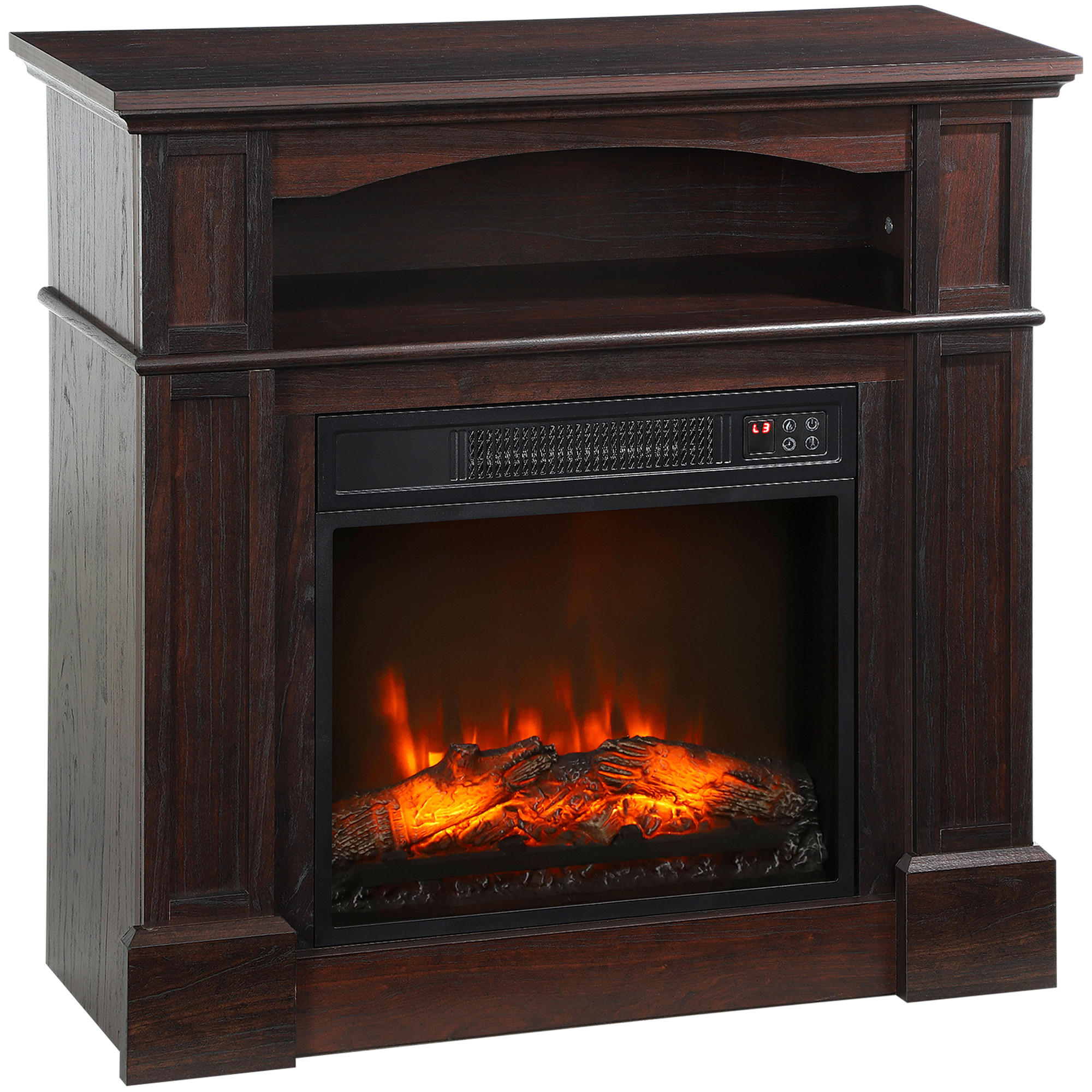 ELEKTROKAMIN DE-17057 1800 W LED-Flamme mit Fernbedienung - Braun, Metall (80.5/80.5/32.3cm) - ComfortXL