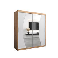 SCHWEBETÜRENSCHRANK 200/180/62 2-türig - Silberfarben/Weiß, Holz/Kunststoff (180/200/62cm) - Abiks Möbel