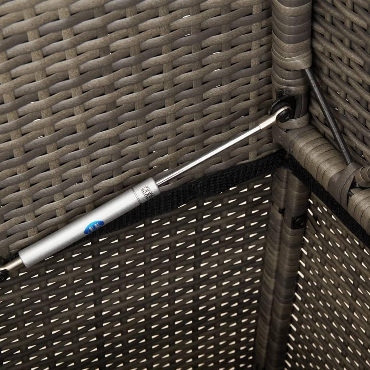 GARTENBANK Mit Kissen Grau Poly Rattan - Grau, Kunststoff (50/90.5/120cm) - vidaXL