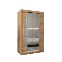 SCHWEBETÜRENSCHRANK 200/120/62 2-türig - Silberfarben/Eiche Artisan, Holz/Kunststoff (120/200/62cm) - Abiks Möbel