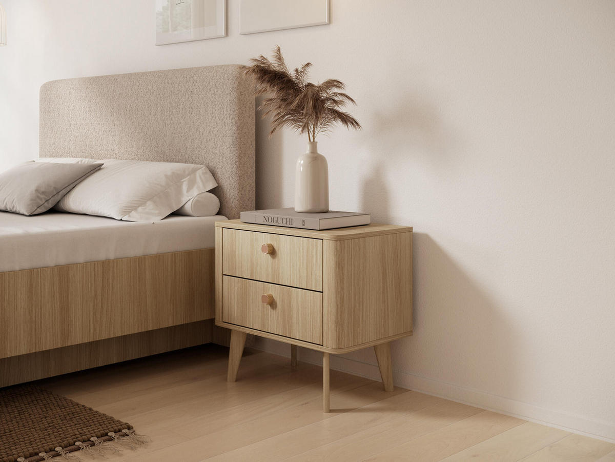 NACHTTISCH VIKI Beige 63x38x57 cm - Beige, Holzwerkstoff (63/57/38cm) - FURNLUX