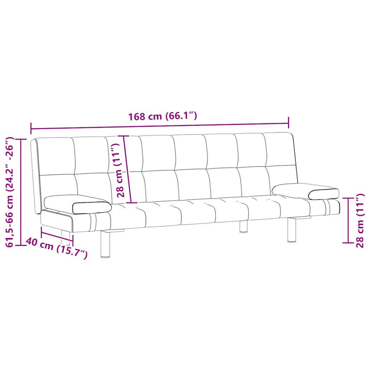 SCHLAFSOFA Coswig - Schwarz, Holz (168/77/66cm) - Nettlife