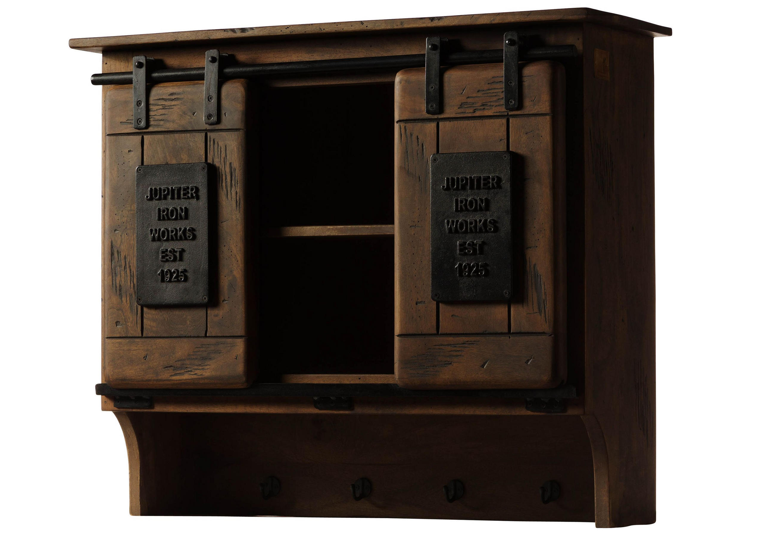 WANDGARDEROBE Mango 90x30x75 braun lackiert RAILWAY #454 - Braun, Holz (90/75/30cm) - Massivmoebel24