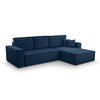 ECKSOFA L Form Cedria Blau 287/145/85 cm mit Schlaffunktion - Schwarz/Dunkelblau, Kunststoff/Textil (287/145cm) - AX Living