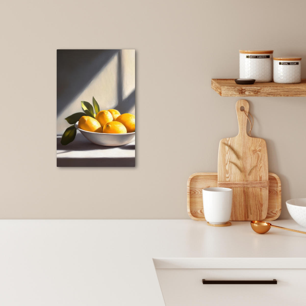 LEINWANDBILD Zitronen - Stilleben - Gelb 20x30 cm - Gelb, Textil (20/30cm) - MuchoWow