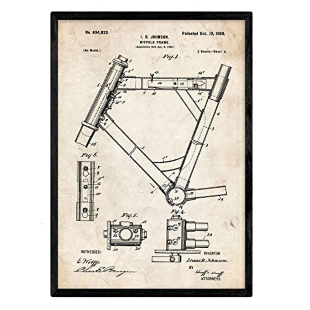 POSTER Marco Patent Fahrrad A3 Rahmenlos - Klar, Papier (29.7/5/42cm) - Nacnic