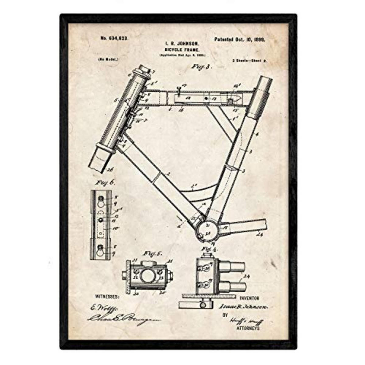 POSTER Marco Patent Fahrrad A3 Rahmenlos - Klar, Papier (29.7/5/42cm) - Nacnic